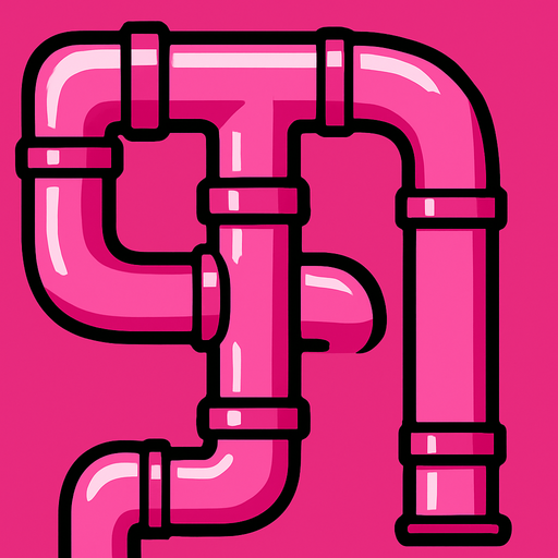 Tuyaux rose.
In-Game asset.  2d.  High contrast.  No shadows