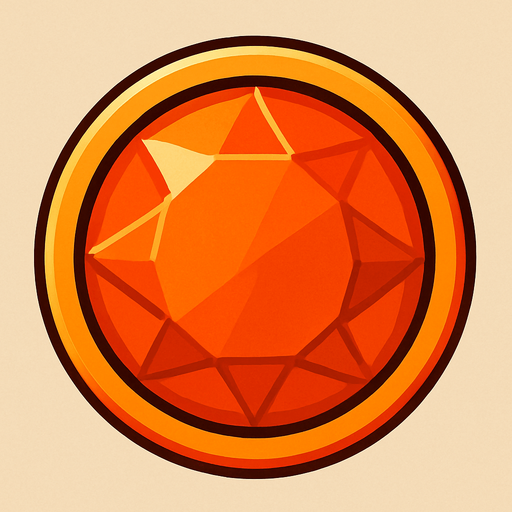 Orange gem circle.
In-Game asset.  2d.  High contrast.  No shadows