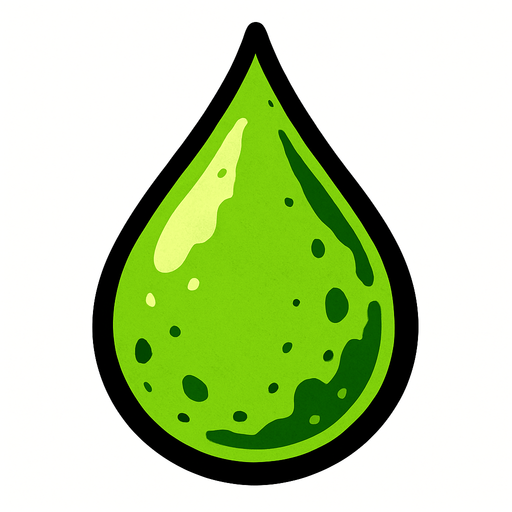 gota de acido.
In-Game asset.  2d.  High contrast.  No shadows