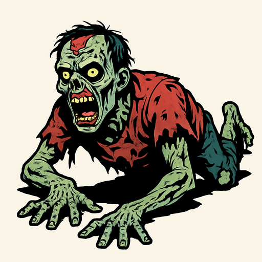 crawler zombie.
In-Game asset.  2d.  High contrast.  No shadows