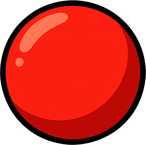 Kırmızı bir top.
In-Game asset.  2d.  High contrast.  No shadows