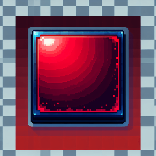 Um quadrado vermelho com luz vermelha escuro, com gradiente preto e borda azul profissional,2d pixeis,fundo png.
Single Game Texture. In-Game asset. 2d. Blank background. High contrast. No shadows.