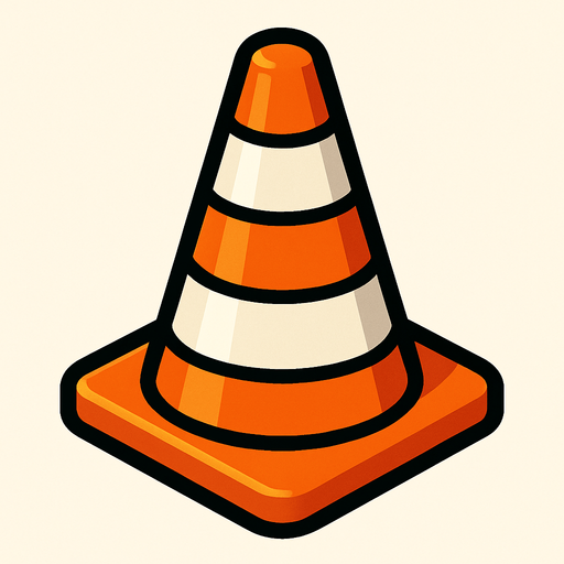 traffic cone.
In-Game asset.  2d.  High contrast.  No shadows