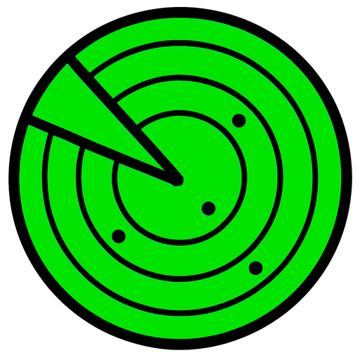 only green circle radar area.
In-Game asset.  2d.  High contrast.  No shadows
