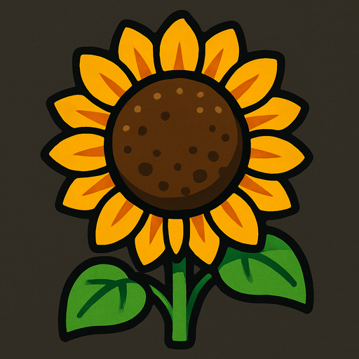 Sunflower.
In-Game asset.  2d.  High contrast.  No shadows