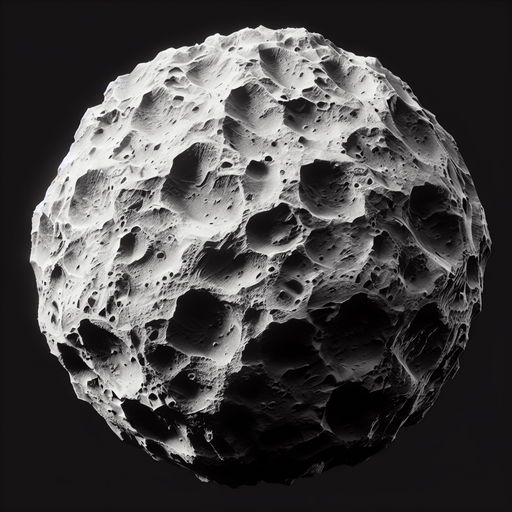 space rock.
Single Game Texture. In-Game asset. 2d. Blank background. High contrast. No shadows.