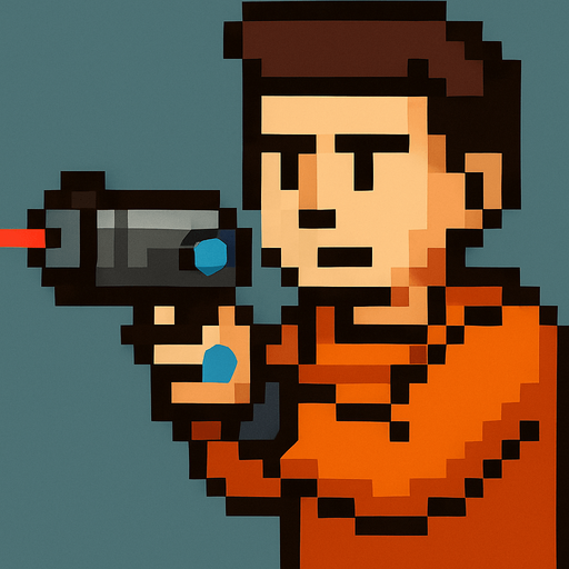 man with laser gun