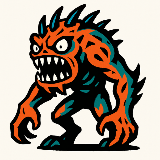 Düşman farklı canavar.
In-Game asset.  2d.  High contrast.  No shadows