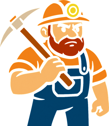 Un minero.
In-Game asset.  2d.  High contrast.  No shadows