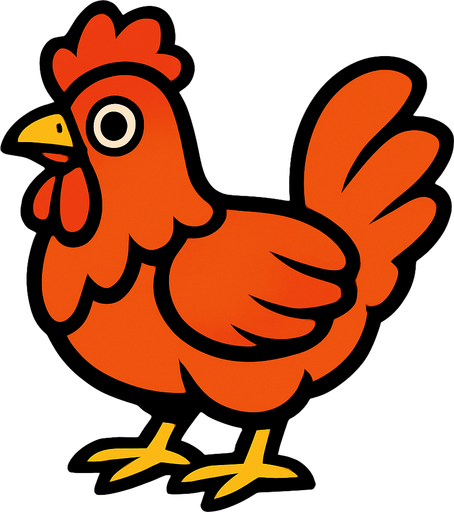 chicken.
In-Game asset.  2d.  High contrast.  No shadows