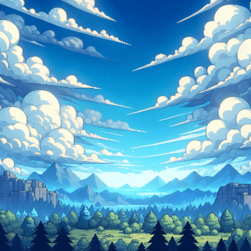 A beautiful blue sky background. 
Single Game Texture. In-Game asset. 2d. Blank background. High contrast. No shadows.