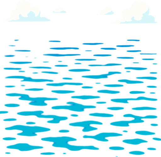 Kuş bakışı dalgasız bir okyanus görseli.
In-Game asset.  2d.  High contrast.  No shadows