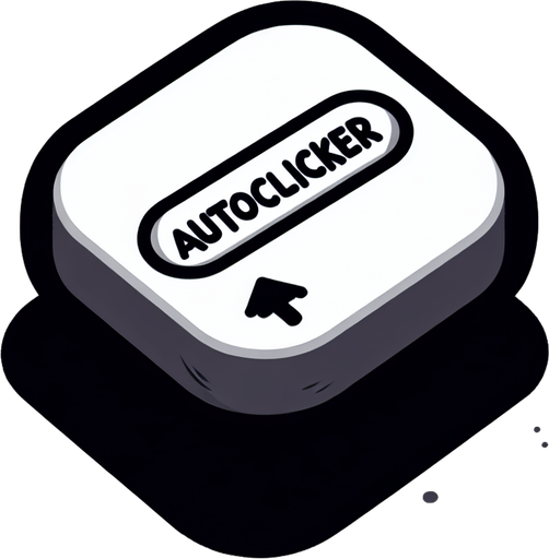 a button saying 'autoclicker'.
In-Game asset. 2d. Blank background. High contrast.