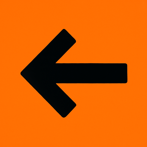 Arrow to left.
2d.  High contrast.  No shadows