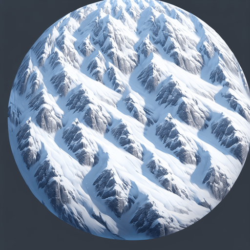 snowy mountains.
Single Game Texture.  In-Game asset.  2d.  Blank background.  High contrast.  No shadows
