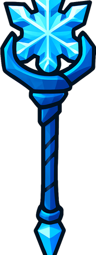 Ice staff.
In-Game asset.  2d.  High contrast.  No shadows