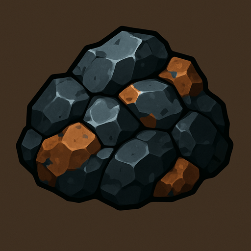 Manganese cevheri - yazısız.
In-Game asset.  2d.  High contrast.  No shadows