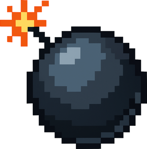 bala de cañon de pixeles.
In-Game asset.  2d.  High contrast.  No shadows