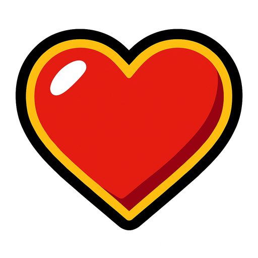 heart.
In-Game asset.  2d.  High contrast.  No shadows