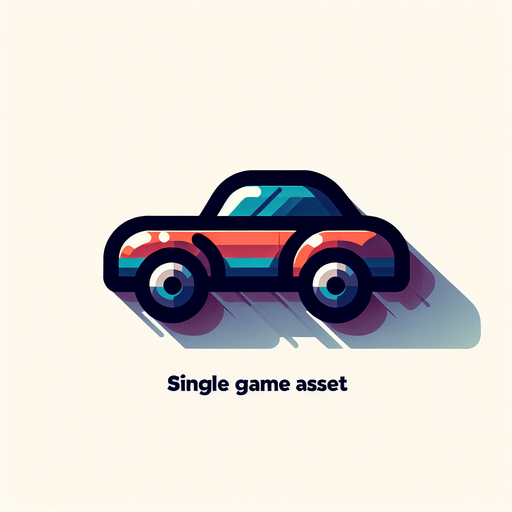 car.
Single Game Texture.  In-Game asset.  2d.  Blank background.  High contrast.  No shadows