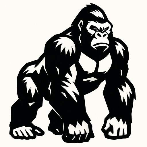 Silverback gorilla.
In-Game asset.  2d.  High contrast.  No shadows