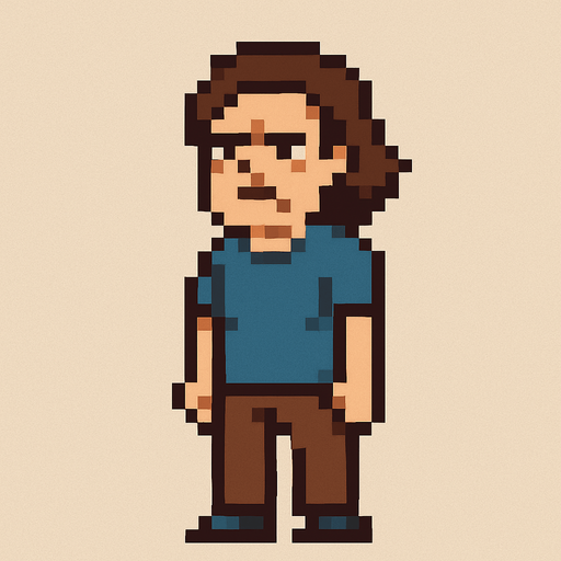 bad regular casual middle aged woman full body 2d pixel art.
In-Game asset.  2d.  High contrast.  No shadows