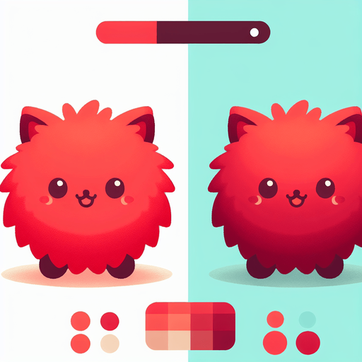 a red furry cuddly ball of fur. little feet. No ears. cute happy face. Cartoon style. Cute art style. Simple vector style. Pastel colors, flat shaded, vector art. Single Game Texture. In-Game asset. 2d. Blank background. High contrast. No shadows