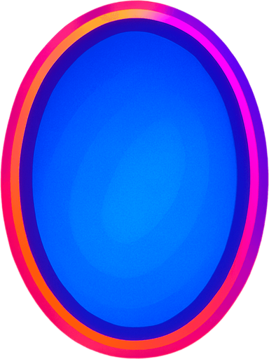 neon pink purple red orange oval filled in blue nuaces.
In-Game asset.  2d.  High contrast.  No shadows