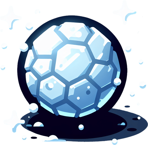 a snowball Single Game Texture. In-Game asset. 2d. Blank background. High contrast. No shadows.