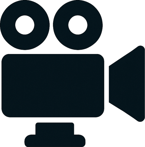 Minimalist film icon.
In-Game asset.  2d.  High contrast.  No shadows