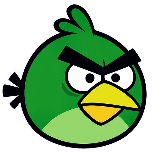 Yeşil angry birds olsun.
In-Game asset.  2d.  High contrast.  No shadows