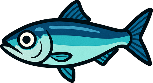 A blueish Anchovy.
In-Game asset.  2d.  High contrast.  No shadows