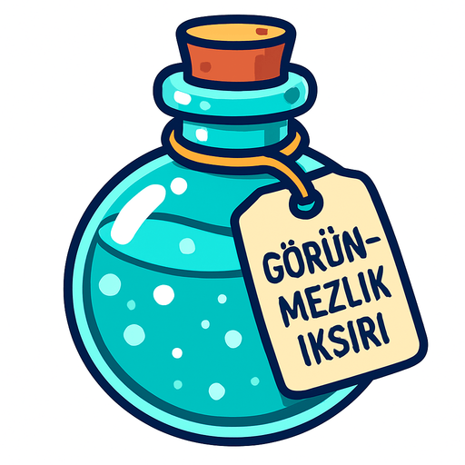 görünmezlik iksiri.
In-Game asset.  2d.  High contrast.  No shadows