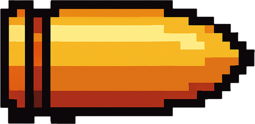 Bala, pixelart.
In-Game asset.  2d.  High contrast.  No shadows