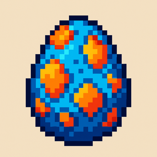 Dragon egg pixel.
In-Game asset.  2d.  High contrast.  No shadows