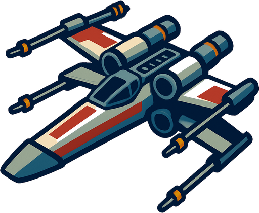 X wing.
In-Game asset.  2d.  High contrast.  No shadows