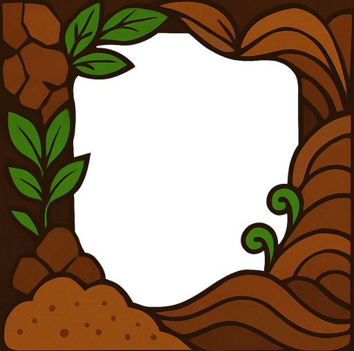 El margen para una carta que representa el tipo tierra