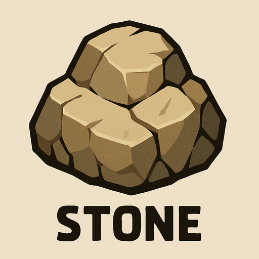 STONE.
In-Game asset.  2d.  High contrast.  No shadows