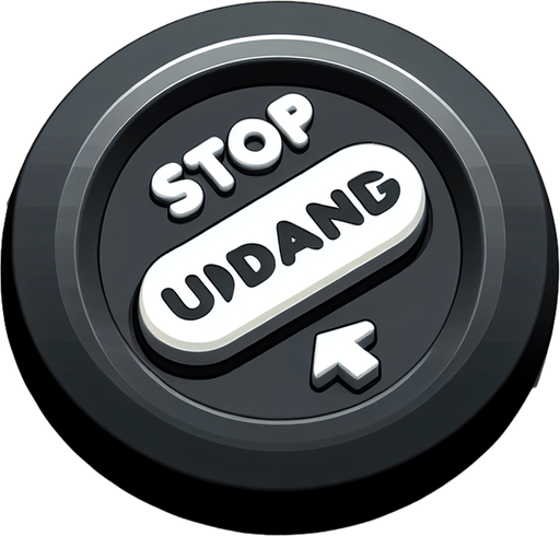 Button that says, stop upgrading.
Single Game Texture.  In-Game asset.  2d.  Blank background.  High contrast.  No shadows