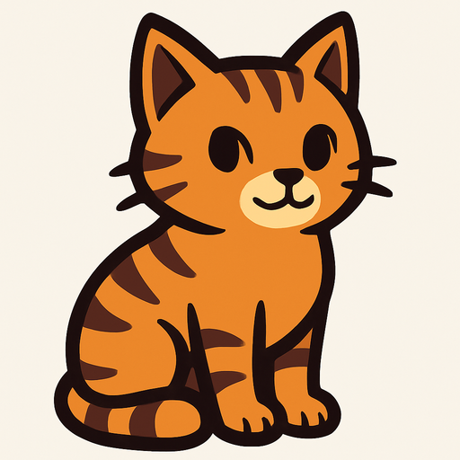 cat no background.
In-Game asset.  2d.  High contrast.  No shadows