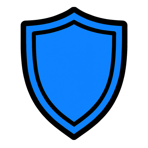A blue shield.
In-Game asset.  2d.  High contrast.  No shadows
