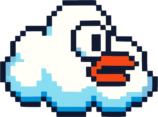 Make it flapy bird cloud.
In-Game asset.  2d.  High contrast.  No shadows