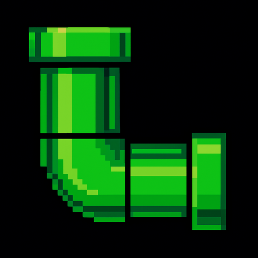 Pixel Art 2d Pipe.
In-Game asset.  2d.  High contrast.  No shadows