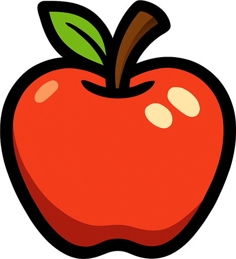 Apple.
In-Game asset.  2d.  High contrast.  No shadows