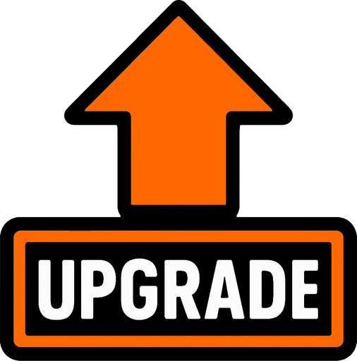 Upgrade.
In-Game asset.  2d.  High contrast.  No shadows