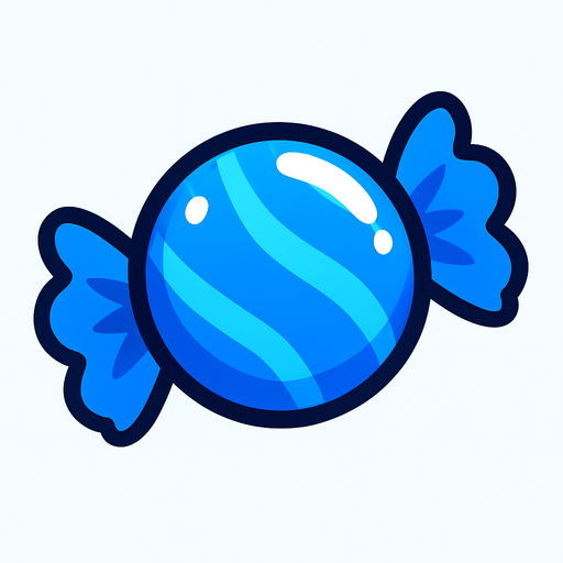 Blue candy.
In-Game asset.  2d.  High contrast.  No shadows