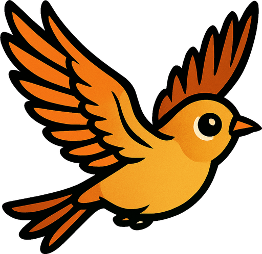 Oiseau qui vole.
In-Game asset.  2d.  High contrast.  No shadows