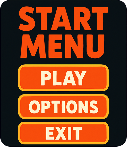 Start Menu.
In-Game asset.  2d.  High contrast.  No shadows
