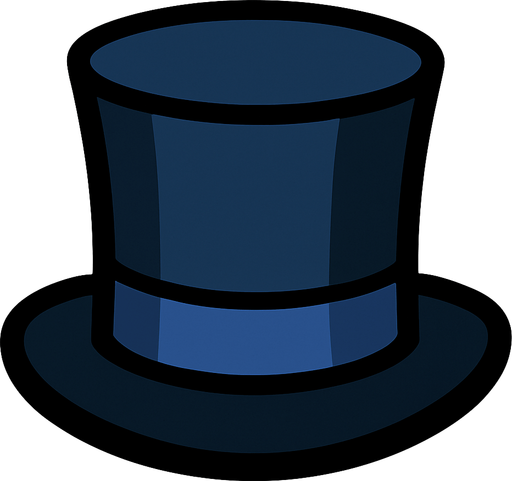 Top hat.
In-Game asset.  2d.  High contrast.  No shadows