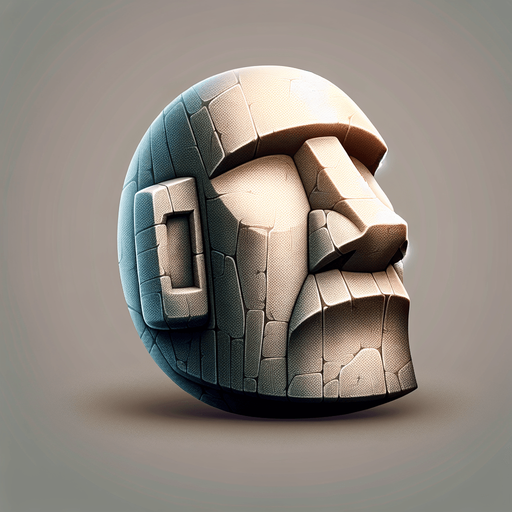 una cabeza de moai redonda.
Single Game Texture.  In-Game asset.  2d.  Blank background.  High contrast.  No shadows